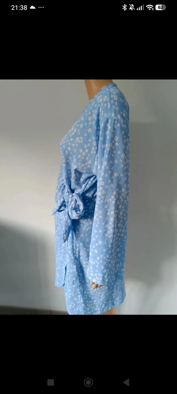 Robe portefeuille Esmara 38/40 bleue à fleurs manches longues – photo 8